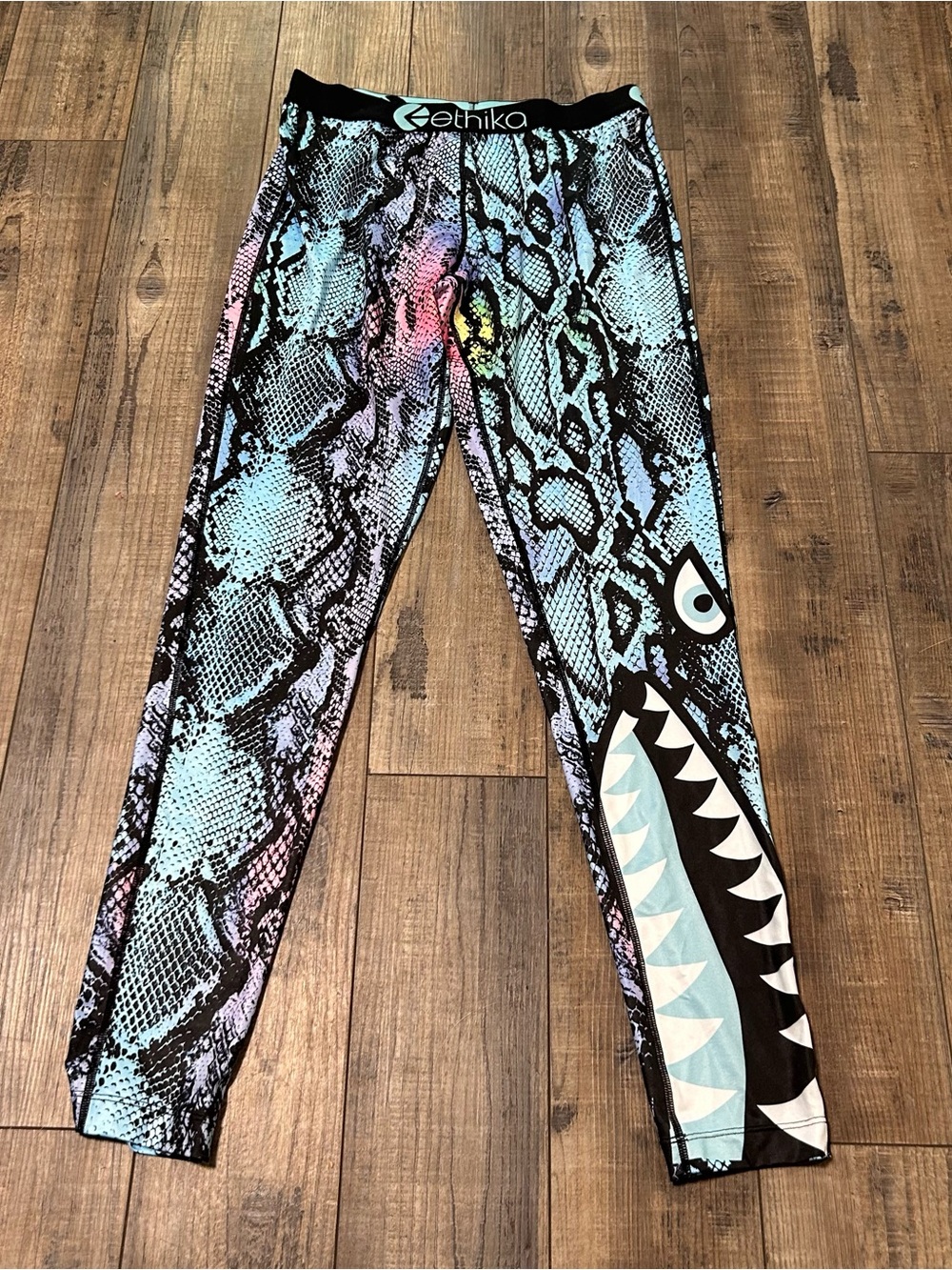 Ethika Bomber Mermaid Leggings Women M Soft Comfy Snakeskin Pattern